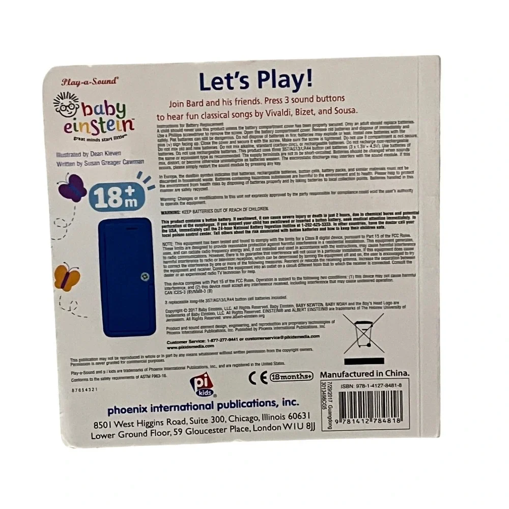 Baby Einstein Let's Play Play-a-Sound Board Book Musical Toddler